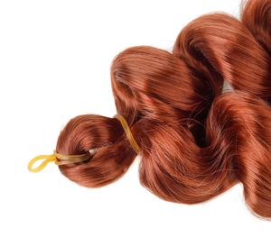 Extensions synthétiques de cheveux tressés à haute température, 150g, style queue de cheval ondulée lâche, boucles en spirale, boucles françaises au crochet - Product Image 2