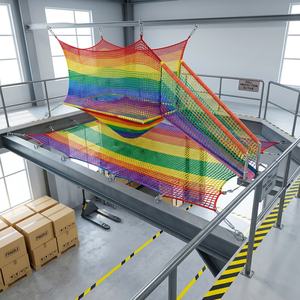 <span class=keywords><strong>Filet</strong></span> de sécurité en maille arc-en-ciel en polyester pour la protection des entrepôts et des mezzanines - Product Image 3