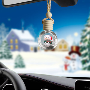 Ambientador de coche de cristal con diseño navideño de dibujos animados, botella de perfume vacía, adorno decorativo creativo para el <span class=keywords><strong>interior</strong></span> del coche - Product Image 4