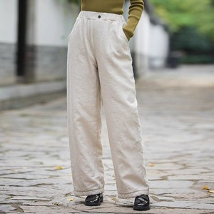 Women's High Waisted <b>Corduroy</b> Pants Dark <b>Green</b> Loose Fit Straight Leg Autumn Winter Warm Thickened Casual <b>Trousers</b> - Product Image 2