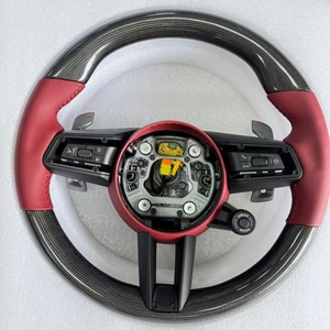 Volante Deportivo de Cuero y Carbono para <span class=keywords><strong>Porsche</strong></span> Macan 911 Cayenne Panamera 991 997 996 718 - Product Image 2