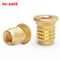 Écrou d'insertion droite moleté nickelé TH THC GTHC pour thermoplastiques, applications médicales et minières