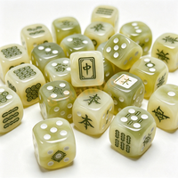Ensemble de dés D6 personnalisés avec logo, effet marbre 16 mm, dés de jeu de mahjong en résine carrée à 6 faces, couleur unie, en vrac