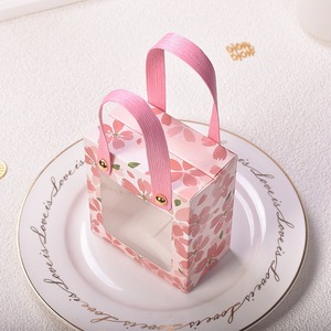 Hot Selling Recyclable Pink Cherry Blossom Offset Printing 300g Art Paper <b>Bakery</b> <b>Box</b> Window for Food Wedding Favor Birthday Part - Product Image 2