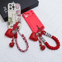 Tali Gantungan Ponsel TOLKA TKHY Model Tahun Baru Bertema Zodiak Merah, Tali Kepang Liontin Hati, Dekorasi Meriah, Logo Dapat Disesuaikan 0cm