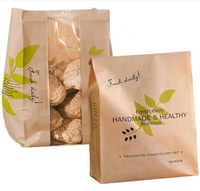 Pochette pour pain biscuit bonbon compostable de qualité alimentaire sac en papier kraft biodégradable en cellophane cellulose