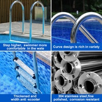 Échelle de piscine en acier inoxydable série Water Faery SF, robuste, pour piscines enterrées, usage commercial et résidentiel