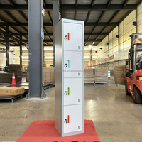 Casier en acier robuste à 4 portes, casier métallique multi-compartiments avec serrure pour l'école, la salle de sport, le bureau, l'usine, le stockage du personnel