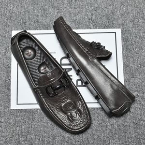 TikTok Live Broadcast Explosions for Bean <strong>Shoes</strong> Lazy Driving <strong>Shoes</strong> British <strong>Casual</strong> <strong>Men's</strong> Leather <strong>Shoes</strong> Slip-On Breathable - Product Image 2