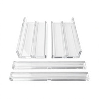 Support de rangement rectangulaire transparent en acrylique pour tuiles de Mahjong, ensemble de 4 pièces avec repoussoirs, pour utilisation en soirée et logo personnalisé