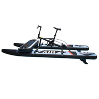Bateaux à pédales flottants gonflables d'usine OEM Hydro Cycle Bicyclette sur l'eau avec matériau de point de chute pour les jeux d'eau