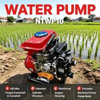 Direkt vom Hersteller: 1 Zoll 2,5 PS 98cc 6m³/h Durchfluss 12m Förderhöhe Tragbare Benzin-Bewässerungspumpe