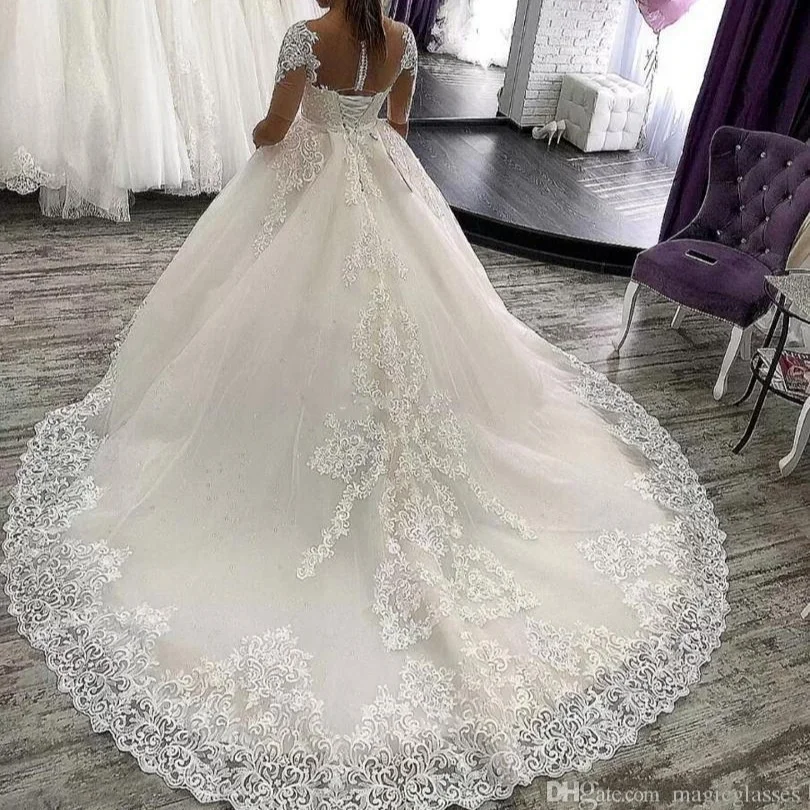 short wedding dresses dhgate 2013 Fall Wedding Dresses Bateau Short Sleeves Tulle Beaded Pearl Court Train Tulle Beach SummerGown From Weddingindream, $256.63