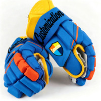 Gants de hockey sur glace avec logo personnalisé, nom et numéro d'équipe personnalisés pour les joueurs
