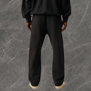 Pantalones de hombre informales de diseñador de algodón 100% personalizados de fabricante, pantalones de chándal bordados de Color sólido, pantalones de pierna ancha para hombre - Product Image 3