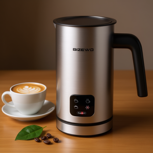 Mousseur à lait électrique BIZEWO en acier inoxydable 800W avec écran tactile, machine à café automatique - Product Image 2