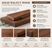 Cama de Plataforma de Madera Maciza de Nogal Estilo Francés Natural Moderno, Estructura de Cama Minimalista de Mediados de Siglo con Diseño Flotante
