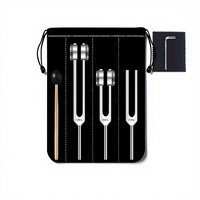 Ensemble de diapasons thérapeutiques LRTF 128Hz/256Hz/512Hz en alliage d'aluminium pour l'équilibrage des chakras, la thérapie sonore, la méditation, le yoga, avec pochette de transport