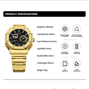Montre sport pour homme NAVIFORCE, bracelet en acier inoxydable, étanche, quartz, affichage LCD, montre durable, Relogio Masculino - Product Image 6