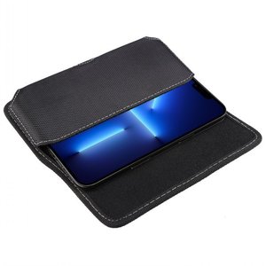 Fondina Orizzontale in Nylon per Cellulare, per iPhone 17 16, <span class=keywords><strong>Samsung</strong></span>, Moto - Custodia in Tela da Cintura con Clip/Passanti - Product Image 4