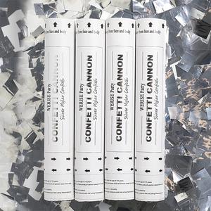 12-Zoll-<span class=keywords><strong>Party</strong></span>-Popper für Hochzeits feier dekoration Biologisch abbaubare Konfetti-Kanone Silber <span class=keywords><strong>Metallic</strong></span> Konfetti Popper Cannon Launcher - Product Image 1