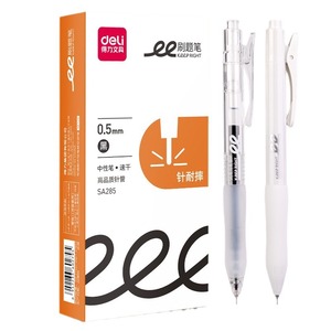 Deli Gel Pen 0.5mm Black Ink Push Button Needle Durable Office School Use SA285 - Product Image 5