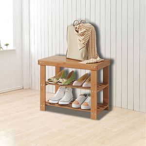 <b>Shoe</b> Rack And Bench Multi Layer <b>Storage</b> For Home Bedroom Entryway <b>Space</b> <b>Saving</b> Original Color 50CM 60CM 67CM - Product Image 4