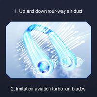 1200 MAh Affichage à diodes électroluminescentes portable Refroidissement par air d'été Ventilateur de sport d'extérieur portable sans lame monté au plafond