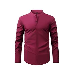 Chemise pour homme à manches longues, anti-froissement, respirante, élastique, printemps automne, décontractée, affaires, commerce transfrontalier, tendance - Product Image 4