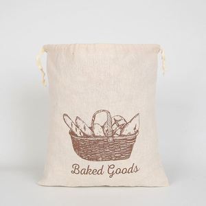 Sac à cordon personnalisé imprimé, réutilisable, pour le stockage de produits de boulangerie, pochette en toile écologique à cordon pour l'emballage alimentaire - Product Image 3