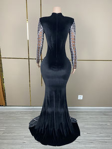 Robe de <span class=keywords><strong>soirée</strong></span> chic Novance Y3470 2025, vêtements tendance et luxueux pour femmes, sexy, avec strass, robe longue scintillante - Product Image 3