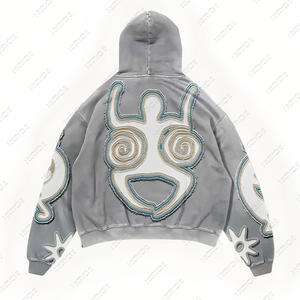 Hiver Casual Men Unisex Street Wear Zip-Up High Quality Custom Hip Hop Graphic Print Sturdy Waterproof Windproof Hoodie - Product Image 2