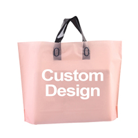 Sac fourre-tout en plastique LDPE personnalisé pour boutique de cadeaux, impression par gravure, réutilisable, recyclable, pour chaussures, chaussettes, poignée longue, vêtements sur mesure