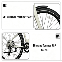 Vélo Électrique Urbain 27,5'' en Stock UE/US, Moteur Brushless 250W, Batterie Lithium 10,4Ah, Cadre en Aluminium, Freins à Disque Hydrauliques, Fonctionnalités Intelligentes Intégrées