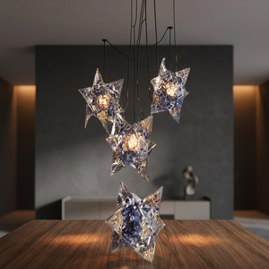 Décoration suspendue étoile Merkaba en fluorite bleue, artisanat en pierres semi-précieuses faites à la main - Product Image 1