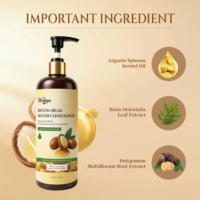 Après-shampoing Wishgan naturel à la biotine, à la glycérine et à l'huile d'argan pour cheveux bouclés, frisés, abîmés, réparation, douceur, hydratation, soin quotidien