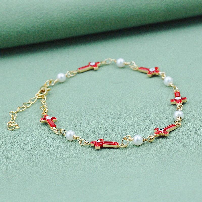 Red Enamel Eye Cross  RA