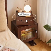 Table de chevet robot en bois massif, mignonne et créative, meuble de rangement pour chambre à coucher, table d'appoint pour salon, mobilier moderne pour enfants