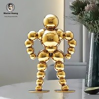 Sculptures abstraites modernes minimalistes en métal argenté de luxe, texture métallique, artisanat en acier inoxydable écologique, décorations de bureau pour la maison