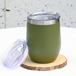 Low MOQ Custom 12oz Stainless Steel Wine Tumbler Vacuum Insulated Egg Cup Powder Coated for <b>Small</b> Business - Product Image 1
