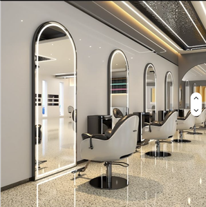 Miroir de Salon de Coiffure et de Maquillage Lumineux à LED, Décoration Murale Longue Or Rose, Meilleure Vente, pour Barbier et Salon de Beauté - Product Image 4