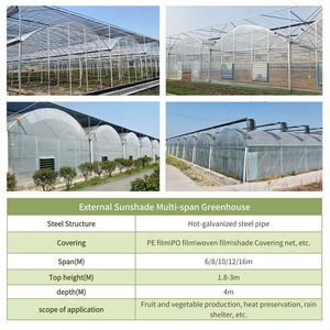 Serre <span class=keywords><strong>agricole</strong></span> de grande taille avec structure <span class=keywords><strong>en</strong></span> acier galvanisé, <span class=keywords><strong>abri</strong></span> contre la pluie et le soleil, ensemble complet avec système d'irrigation - Product Image 4