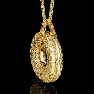 Collar de Alta Calidad con Diseño de Patrón de Alambre Chapado en Oro, Ecológico, de Cobre, con Hebilla de Signo de la Suerte Chino, para Mujer, Regalo - Product Image 4