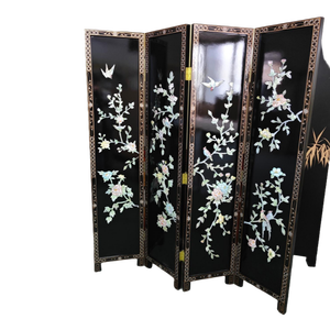 <span class=keywords><strong>Paravent</strong></span> vintage de style oriental avec incrustations de coquillages pour la décoration intérieure et cadeau d'anniversaire de luxe - Product Image 5