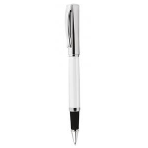 Bolígrafo Rollerball de Latón Cromado y Blanco para Escribir - Product Image 1