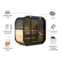 Cabine de sauna extérieure de luxe en forme de cube, imperméable, pour jardin, sauna finlandais à vapeur sèche pour usage domestique et commercial
