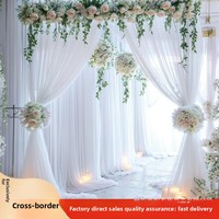 Décorations murales et de plafond modernes de luxe pour mariage, décor de lieu, toile de fond de scène, rideau ondulé pour tente de mariage, tissu en organza