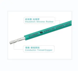 Silicone Rubber Wires UL3140 300V 150C FT2 AWG 20 22 24 High Temperature Resistance Conductor Copper Insulation Silicone