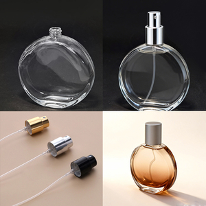 Flacon de parfum vide en verre plat et rond de 30/50/100 ml avec bouchon magnétique lourd gris argenté pour marque de parfum de luxe - Product Image 6