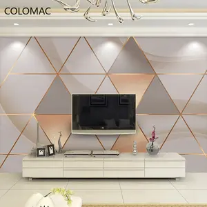 Colomac 사용자 정의 3d 현대 북유럽 기하학적 벽지 침실 배경 벽화 벽 스티커 홈 장식 거실